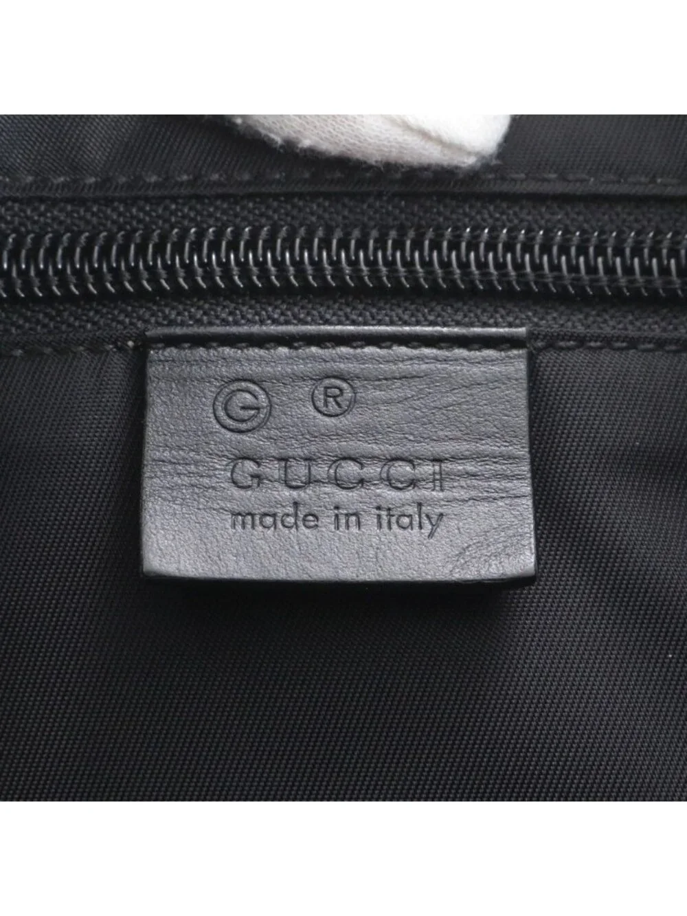 Gucci Sherry Line Leather Canvas Tote Shoulder Business Black